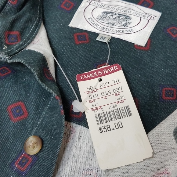 Vintage 90's John Ashford Sport Denim Shirt Medium - Picture 6 of 8